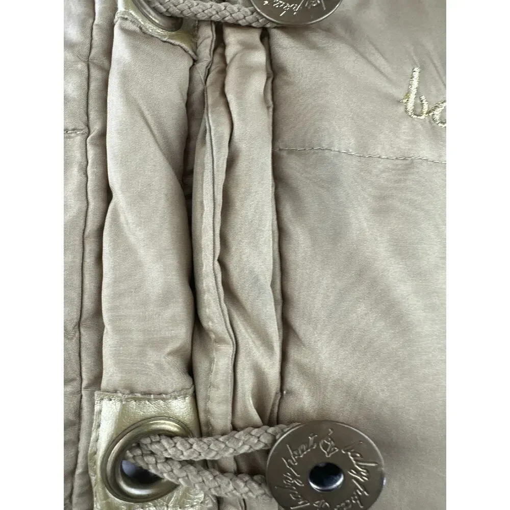 Vintage Y2K Baby Phat Feather Down Puffer Vest Gold Button Zip Womens Size Large - Picture 14 of 16